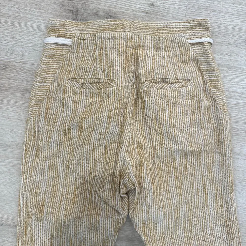 Free People Light At Sunrise Stripe Paperbag Crop Jogger Pants Boho Size 2